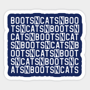 Boots n cats: Say it quickly and voila! you're a beatboxer (white letters with cut outs) Sticker